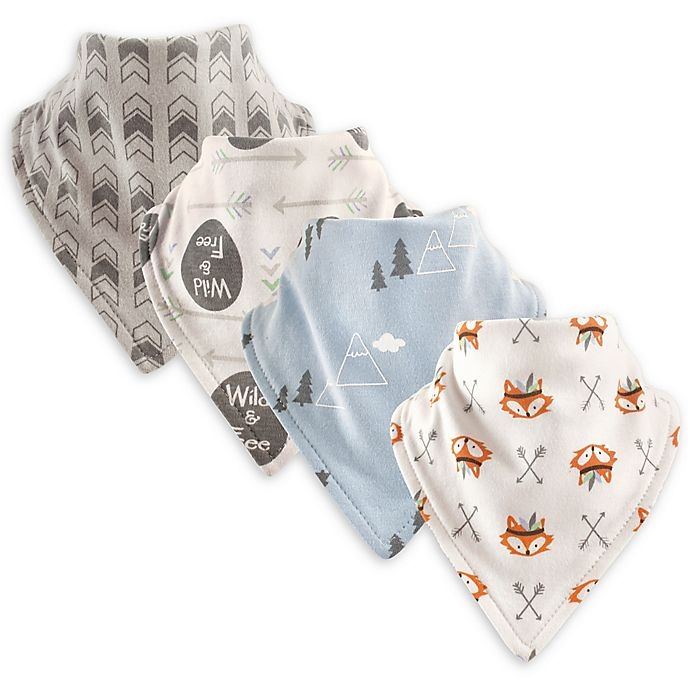 slide 1 of 1, Hudson Baby Luvable Friends Wild Bandana Bibs - Grey, 4 ct