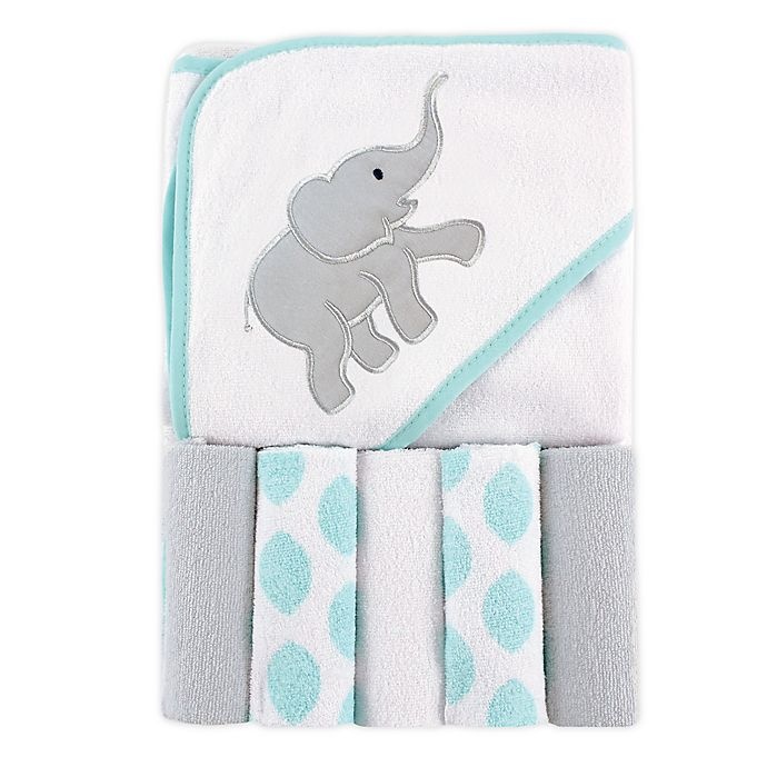 slide 1 of 1, Luvable Friends Hooded Towel & Washcloth, Ikat, 5 ct