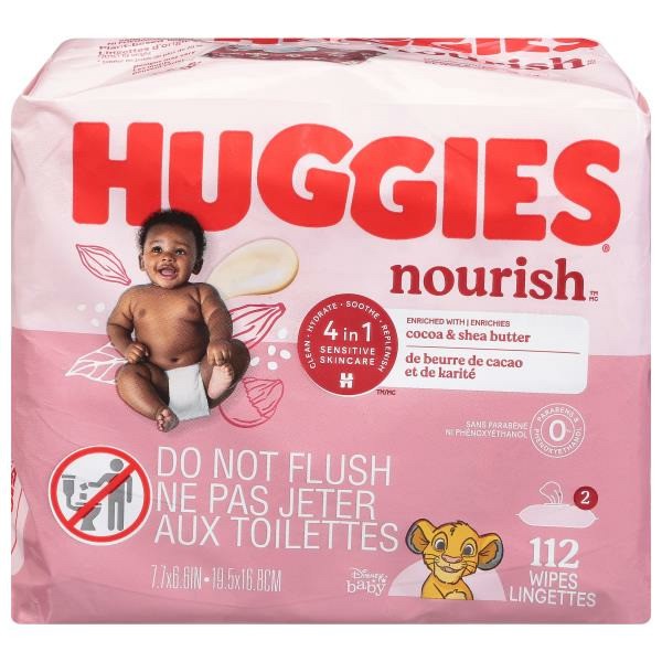 slide 1 of 1, Huggies Nourish Scented Baby Wipes, 112 ct