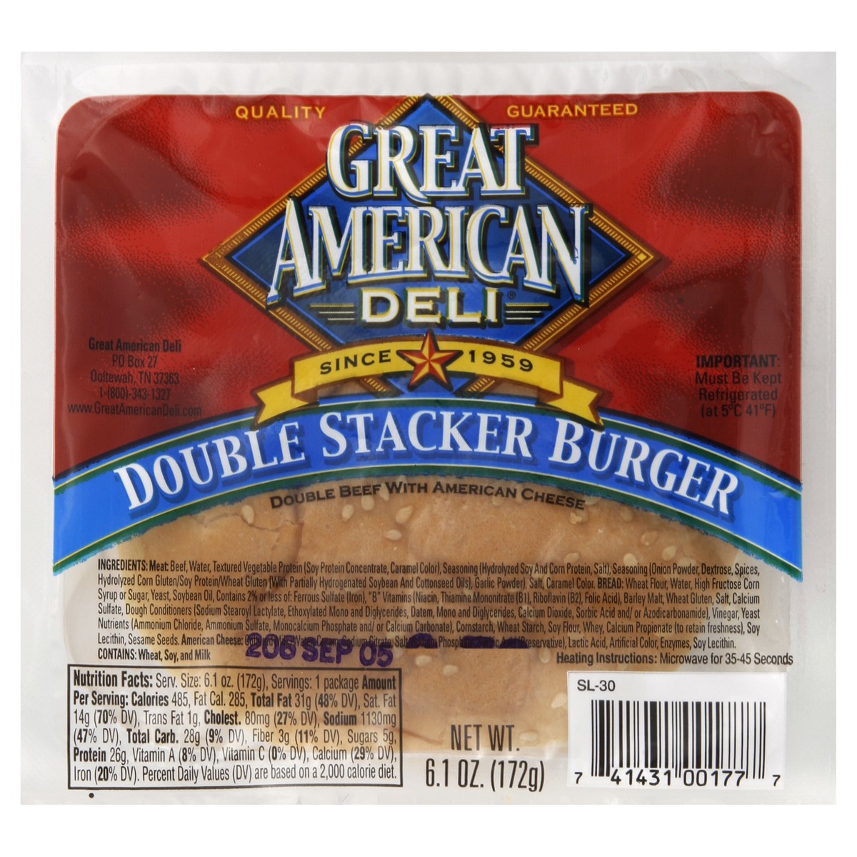slide 5 of 5, Great American Burger 6.1 oz, 6.1 oz