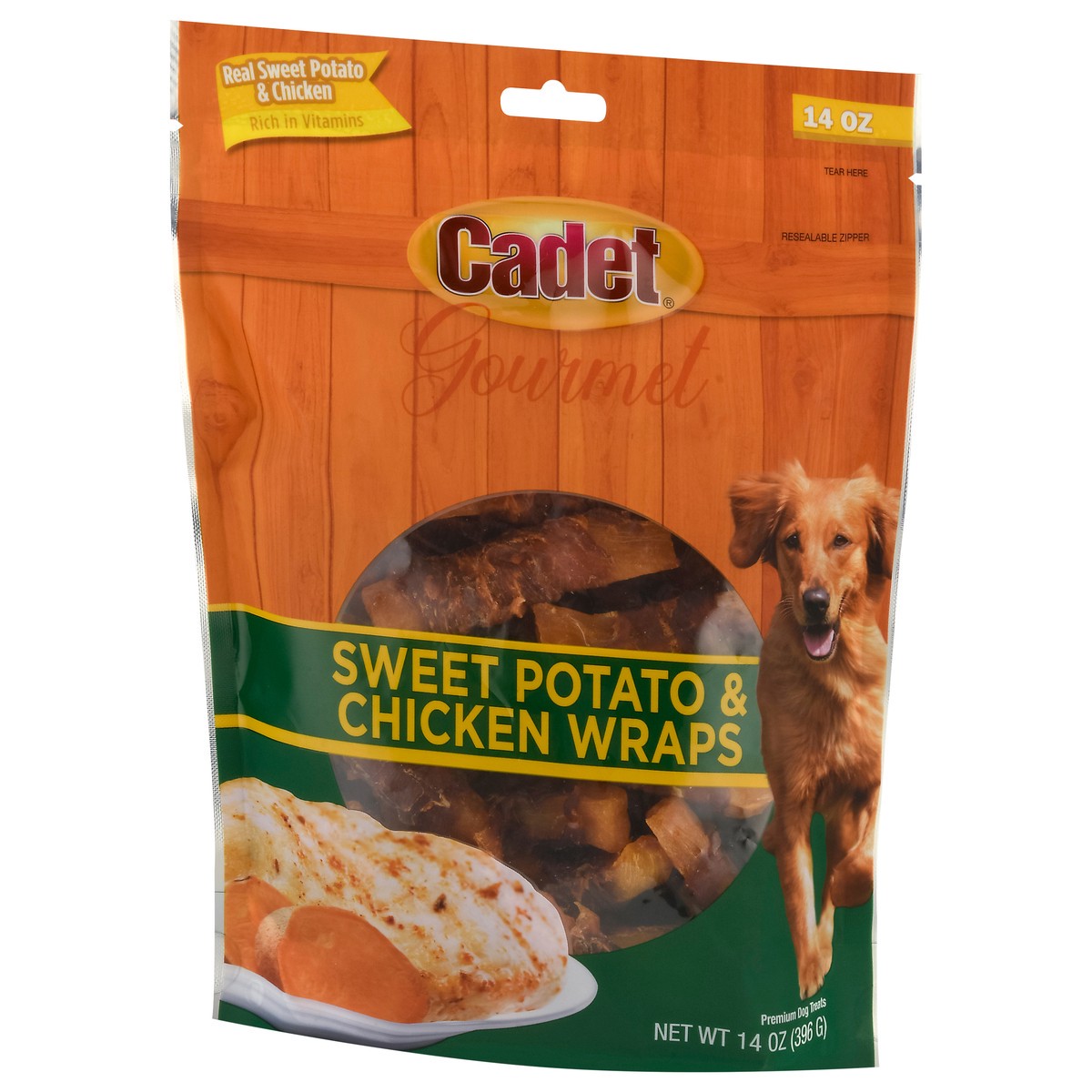 slide 11 of 14, Cadet Premium Gourmet Wraps Sweet Potato & Chicken Dog Treats 14 oz, 14 oz