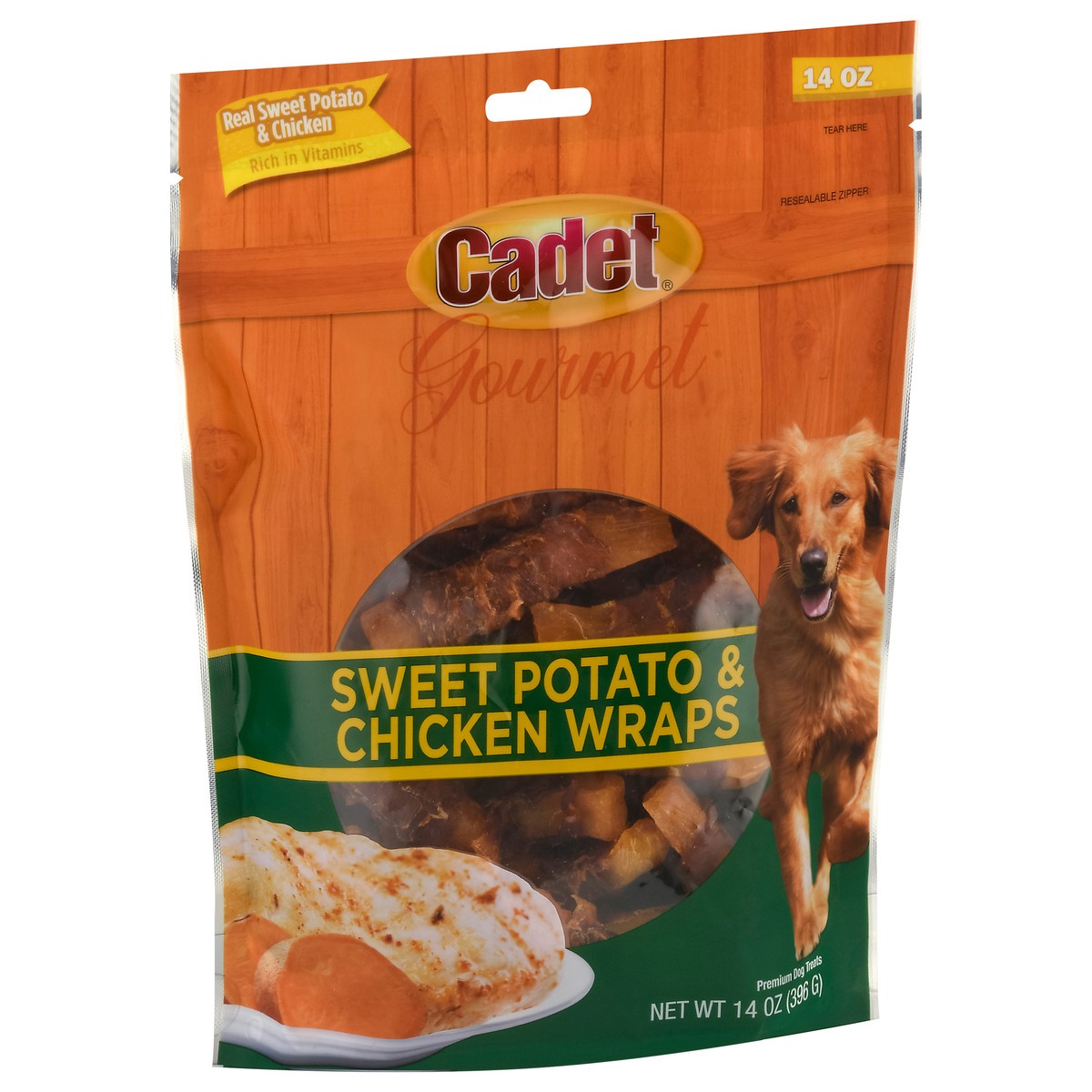 slide 5 of 14, Cadet Premium Gourmet Wraps Sweet Potato & Chicken Dog Treats 14 oz, 14 oz