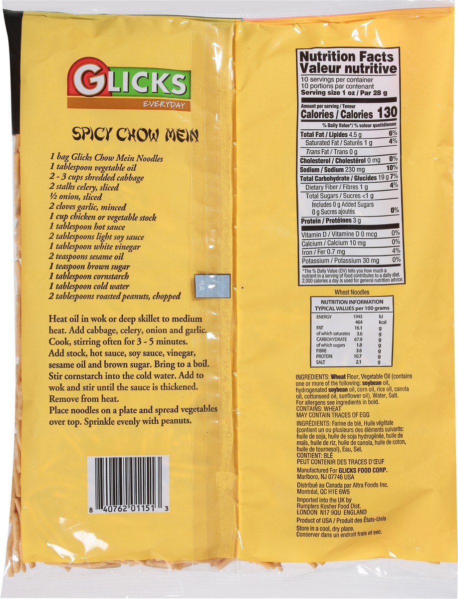 slide 9 of 9, Glicks Thin Chow Mein Noodles, 10 oz