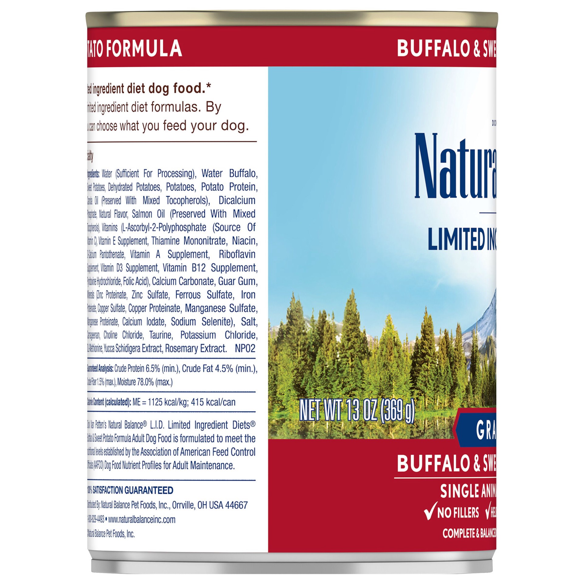 slide 5 of 5, Natural Balance L.I.D. Limited Ingredient Diets Buffalo & Sweet Potato Formula Wet Dog Food, 13-Ounce Can, 13 oz