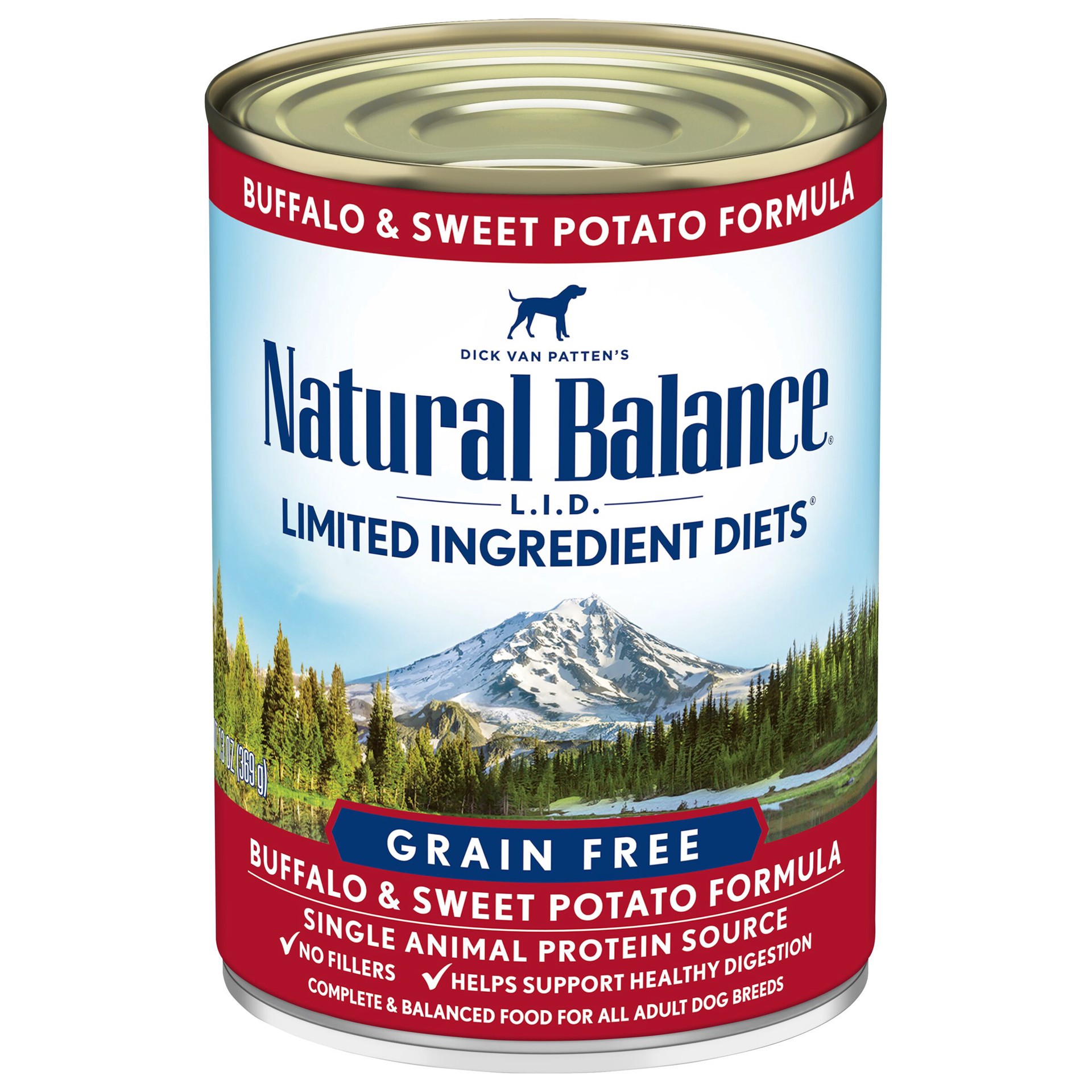 slide 1 of 5, Natural Balance L.I.D. Limited Ingredient Diets Buffalo & Sweet Potato Formula Wet Dog Food, 13-Ounce Can, 13 oz