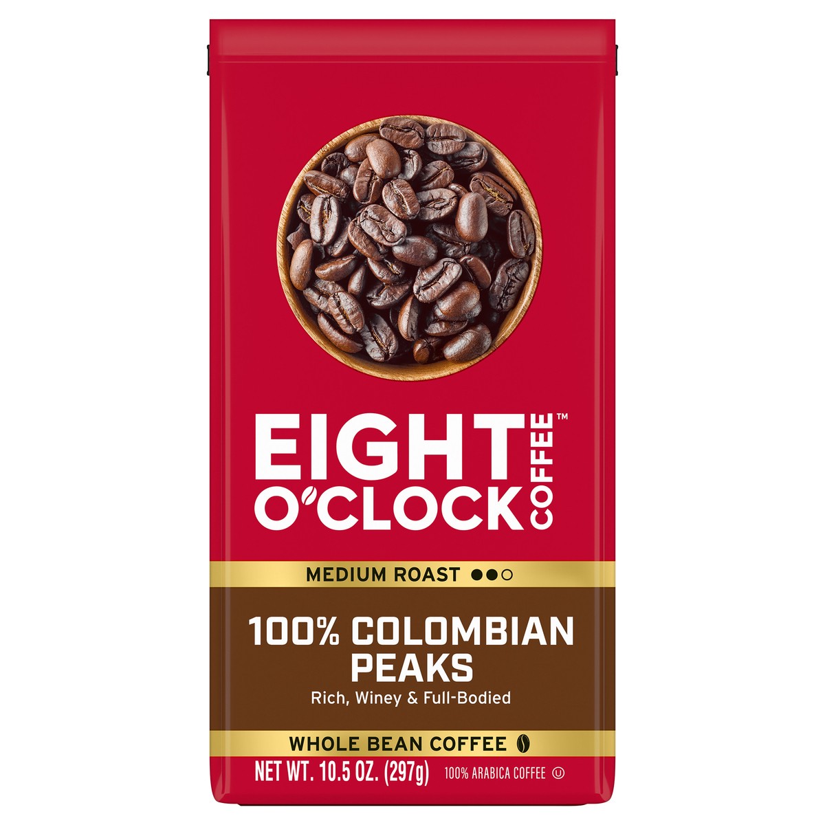 slide 2 of 2, Eight O'Clock Coffee Eight O' Clock Colombian Peaks Whole Bean Coffee 10.5 oz, 10.5 oz