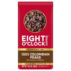 Eight O'Clock Coffee Colombian Peaks Whole Bean Coffee 10.5 oz