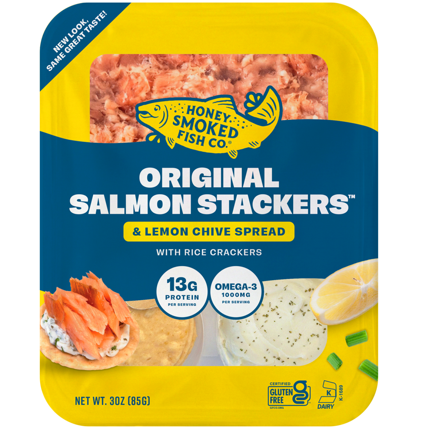 slide 1 of 2, Honey Smoked Salmon® Salmon Stackers Original 3oz, 3 oz