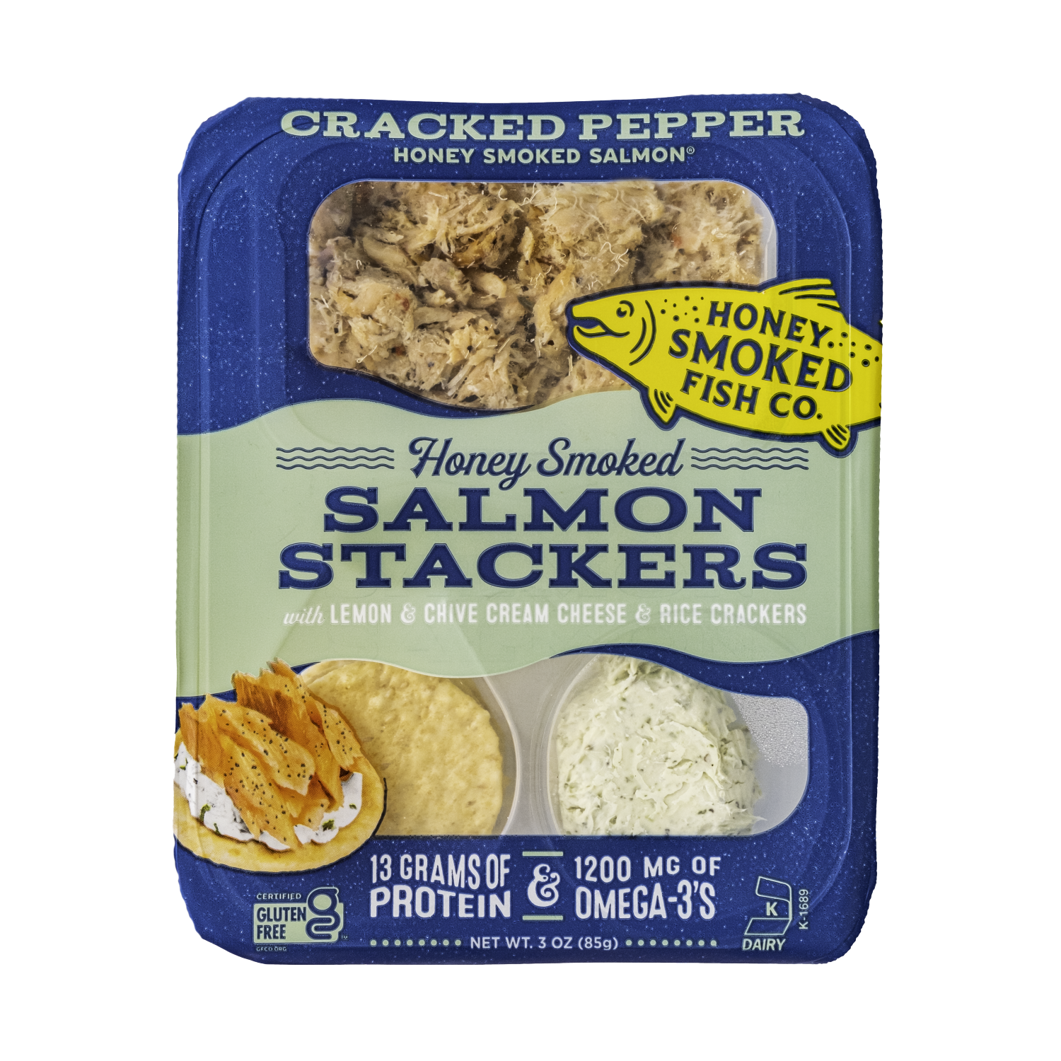 slide 1 of 1, Honey Smoked Fish Co. Honey Smoked Stackers Cracked Pepper, 3 oz