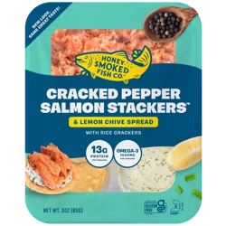 Honey Smoked Salmon® Salmon Stackers Cracked Pepper 3oz