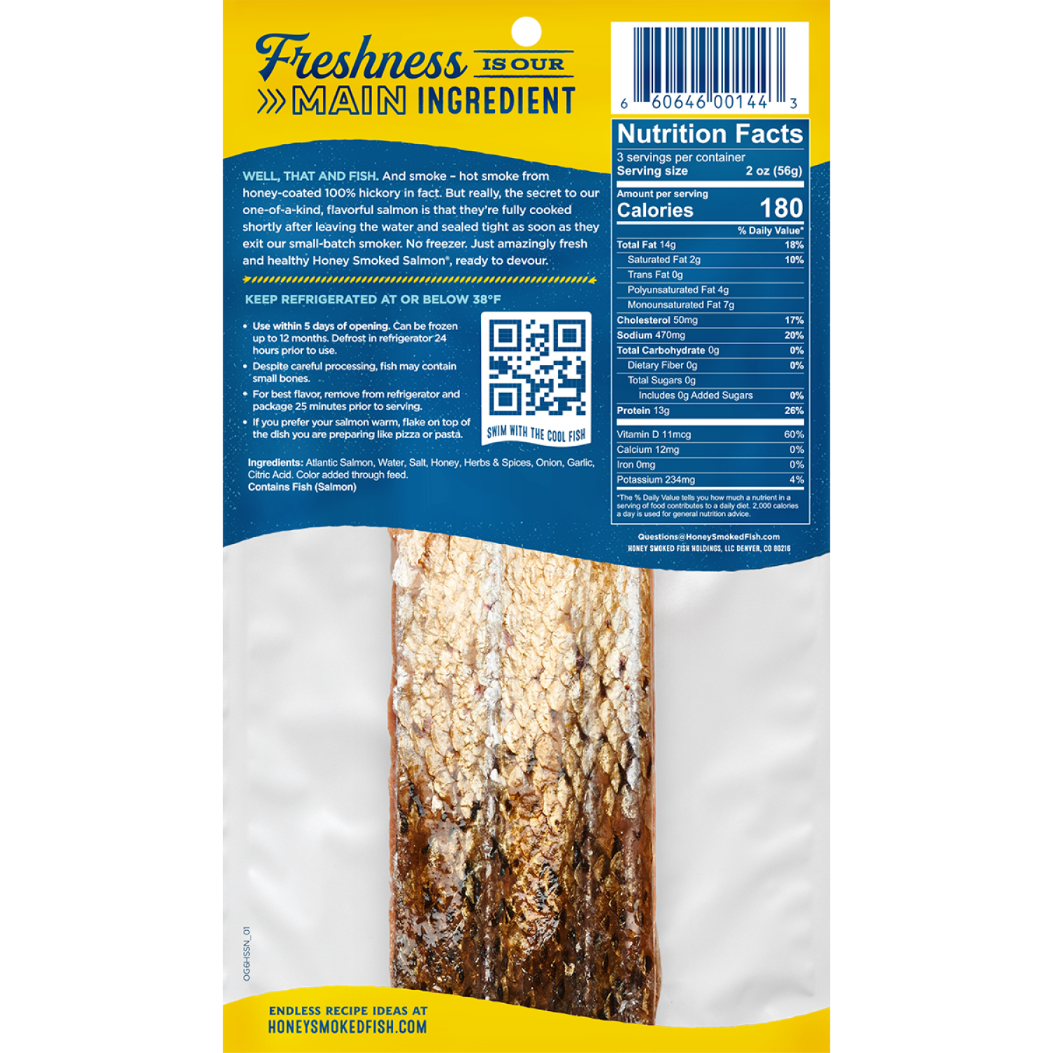 slide 2 of 2, Honey Smoked Fish Co. Original Salmon Filet, 6 oz