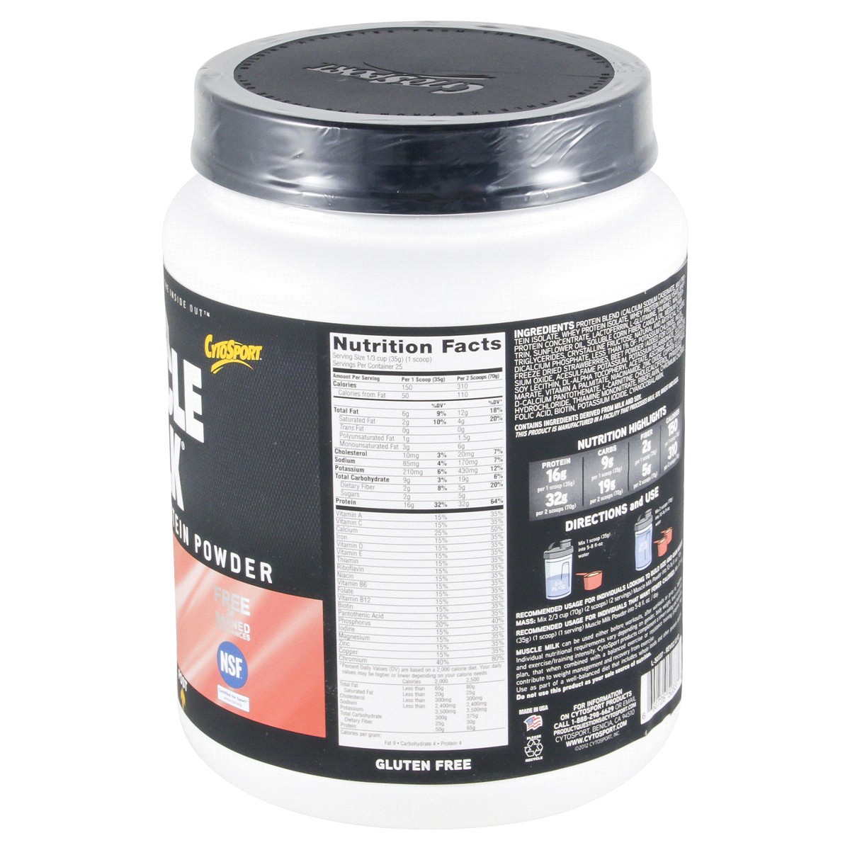 slide 3 of 4, Muscle Milk Protein Powder, 30.90 oz