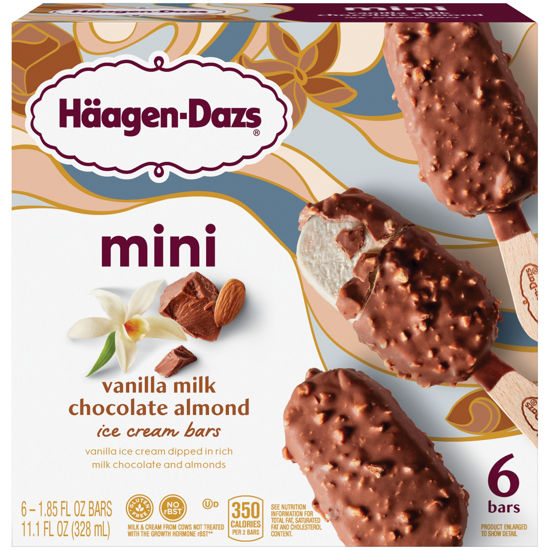 slide 1 of 7, Haagen-Dazs Mini Vanilla Milk Chocolate Almond Ice Cream Bars, 11.1 fl oz