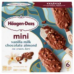 Häagen-Dazs Mini Vanilla Milk Chocolate Almond Ice Cream Bars 6 ea