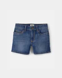 Oshkosh Girls Denim Midi Shorts - Dark Wash Blue 4
