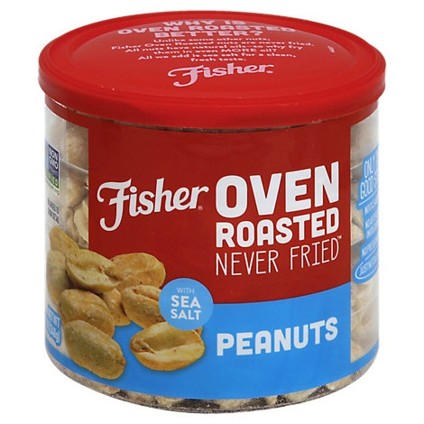 slide 1 of 1, Fisher Peanuts Oven Roasted, 12 oz