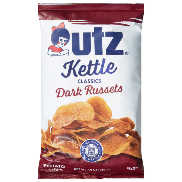 slide 1 of 1, Utz Potato Chips, Dark Russets, Kettle Classics, 7.5 oz