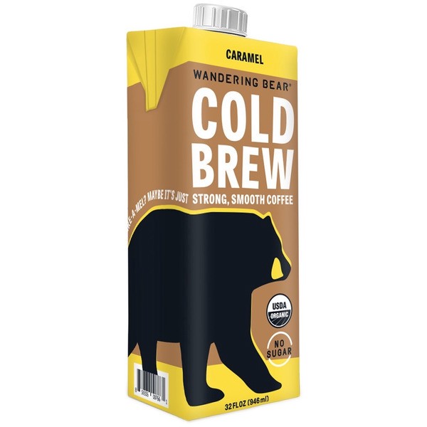 slide 1 of 1, Wandering Bear Cold Brew Coffee, Caramel, Organic, 32 fl oz