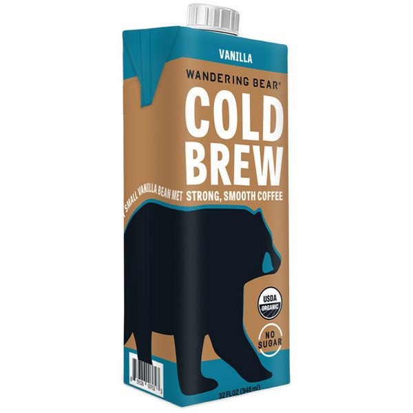 slide 1 of 1, Wandering Bear Cold Brew Coffee, Vanilla, Organic, 32 fl oz