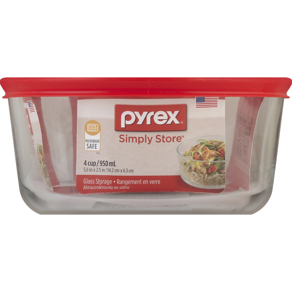slide 1 of 1, Pyrex Glass Storage, 4 Cup, 1 ct