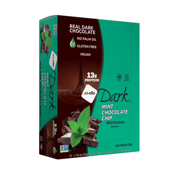 slide 1 of 1, NuGo Dark Mint Chocolate Chip, Vegan, Gluten Free, Protein Bar, 12 ct