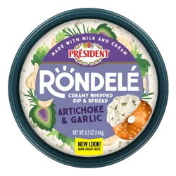 Rondele® Creamy Whipped Dip & Spread Artichoke & Garlic - 6.5 oz