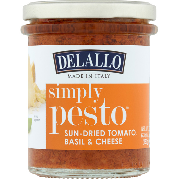 slide 1 of 1, DeLallo Pesto, Sun-Dried Tomato Basil & Cheese, 6.35 oz
