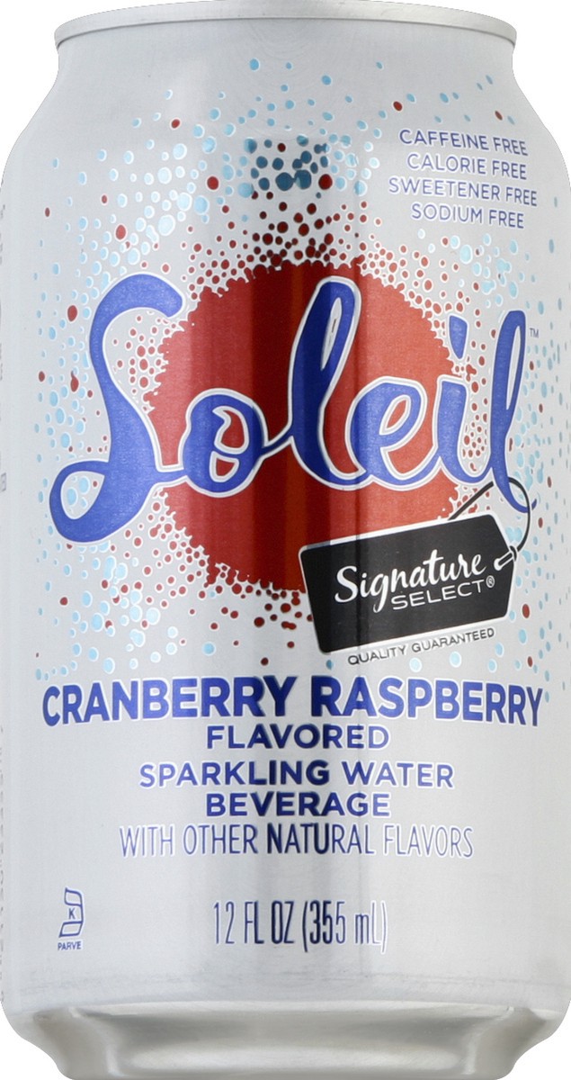 slide 3 of 5, Signature Select Soleil Sparkling Water Cranberry Raspberry - 12 ct; 12 fl oz, 12 ct; 12 fl oz