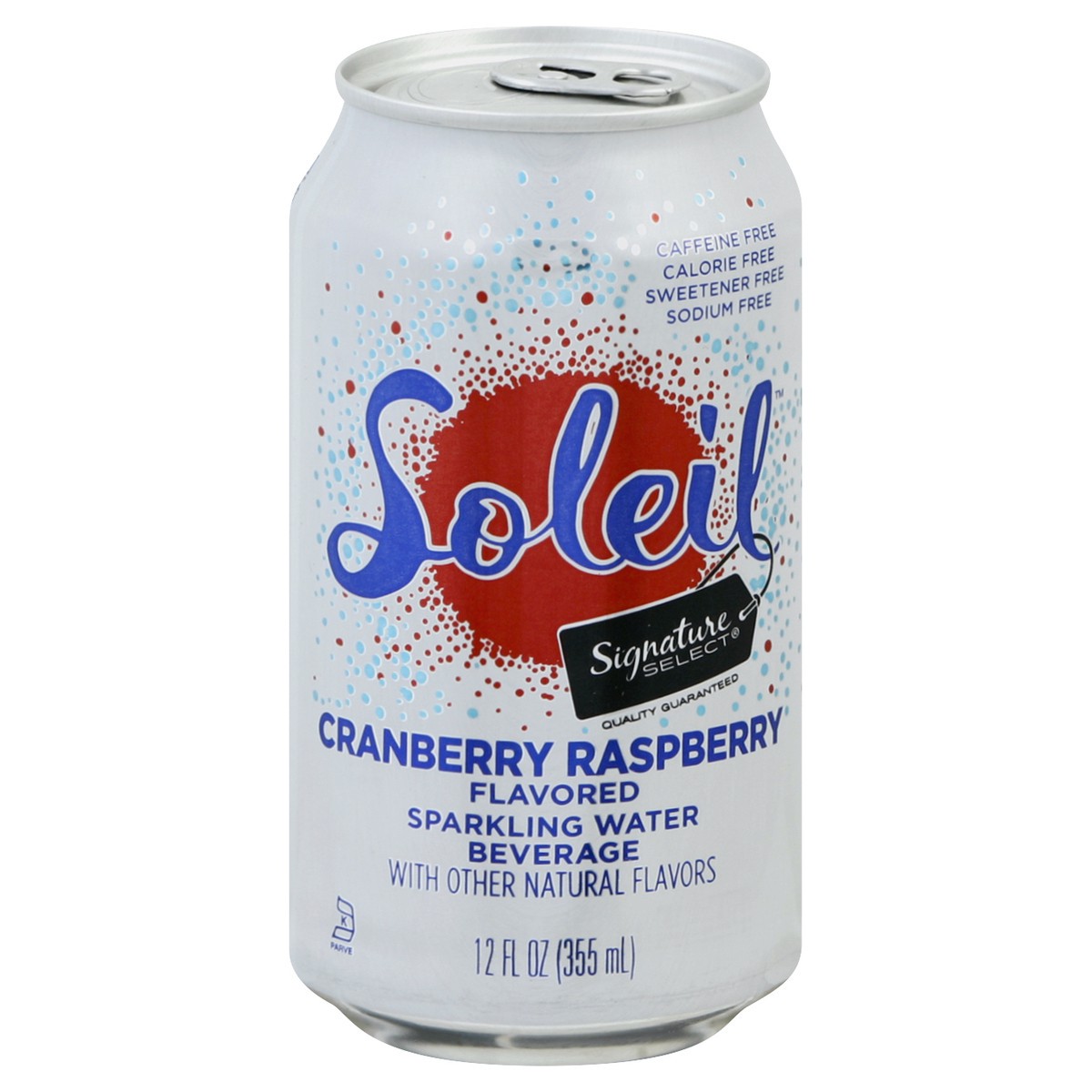 slide 4 of 5, Signature Select Soleil Sparkling Water Cranberry Raspberry - 12 ct; 12 fl oz, 12 ct; 12 fl oz