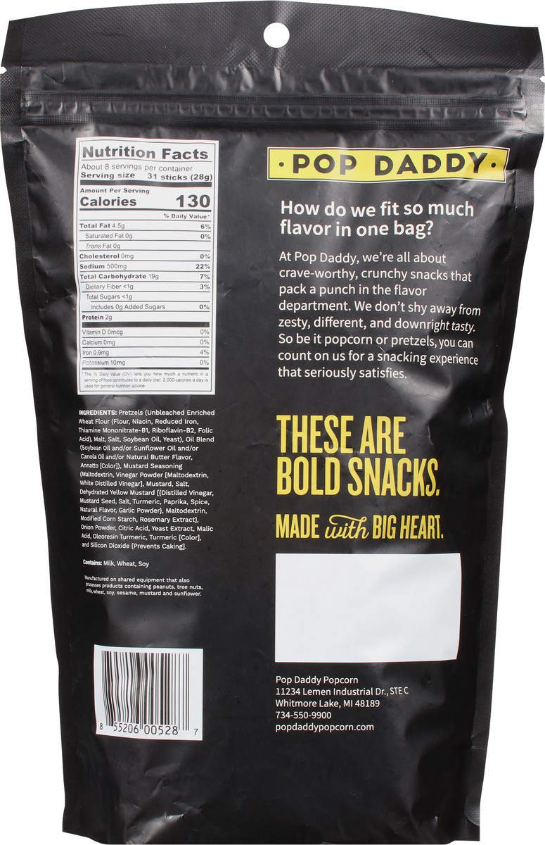 slide 8 of 9, Pop Daddy Yellow Mustard Seasoned Pretzels, 7.5 oz