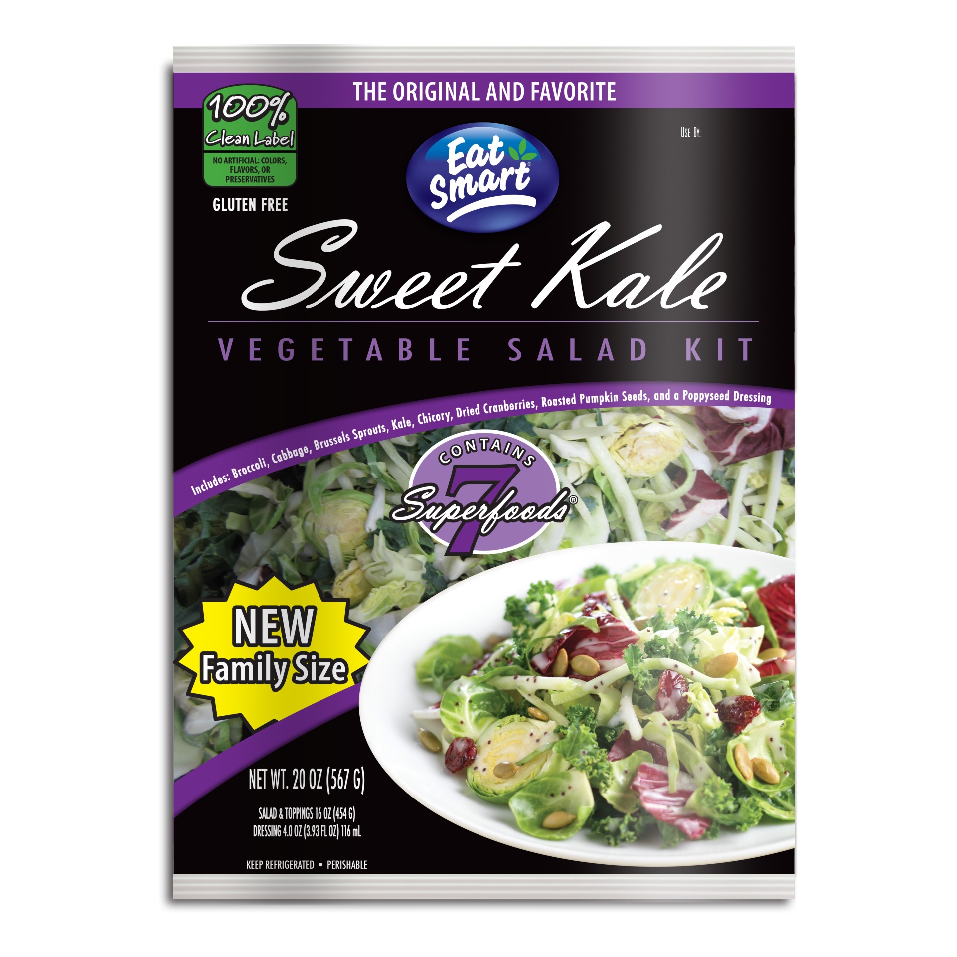 slide 1 of 1, Eat Smart Sweet Kale Vegetable Salad Kit, 20 oz