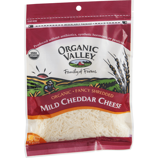 slide 15 of 16, Organic Valley Finely Shredded Mild Cheddar Cheese, 6 oz