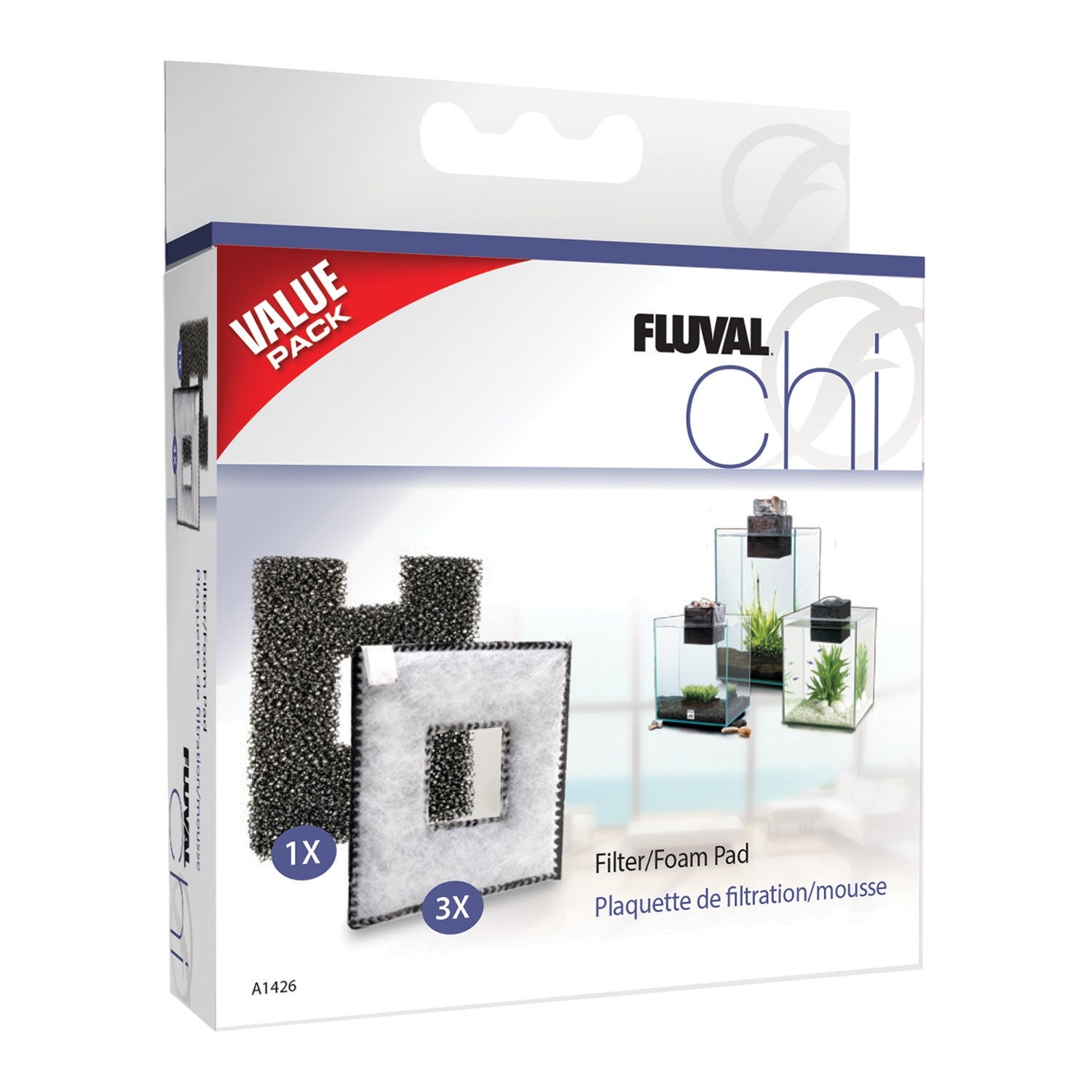 slide 1 of 1, Fluval Chi Filter and Foam Pads, 1 ct