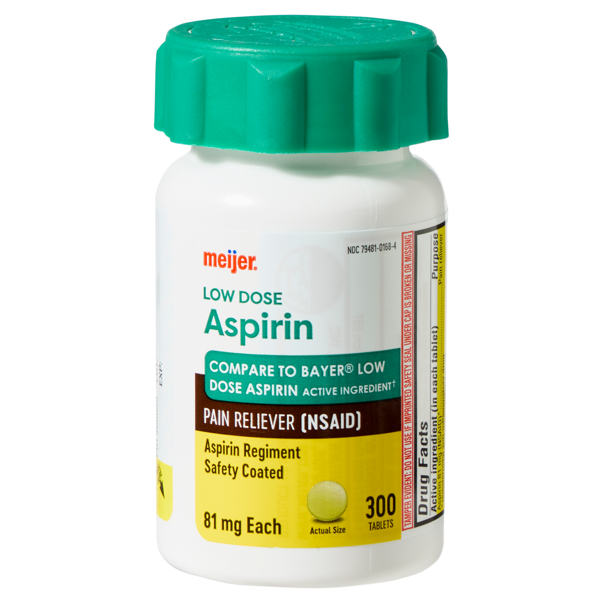 slide 1 of 4, Meijer Enteric Coated Aspirin 81 mg Tablets, 300 ct, 300 ct; 81 mg