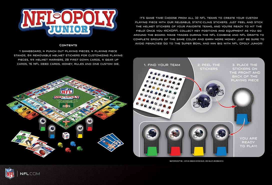 slide 5 of 5, NFL NFL-Opoly Junior Board Game, 1 ct