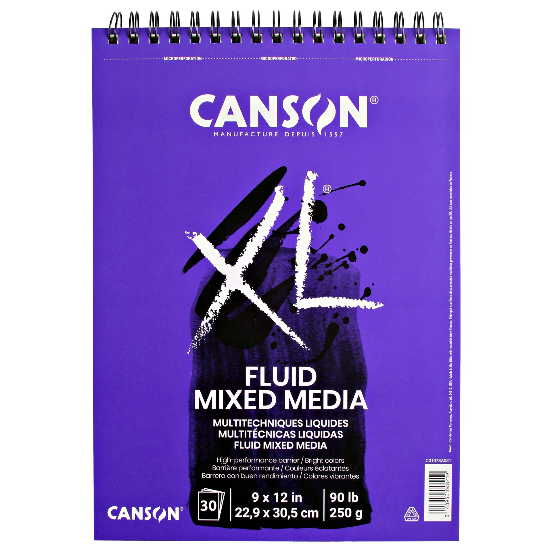 slide 4 of 4, Canson Xl Fluid Mixed Media Paper Pad, 9" X 12", 9 in x 12 in