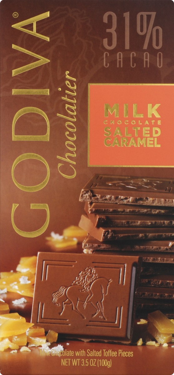 slide 3 of 5, Godiva Chocolatier Milk Chocolate Salted Caramel 31% Cacao, 3.5 oz