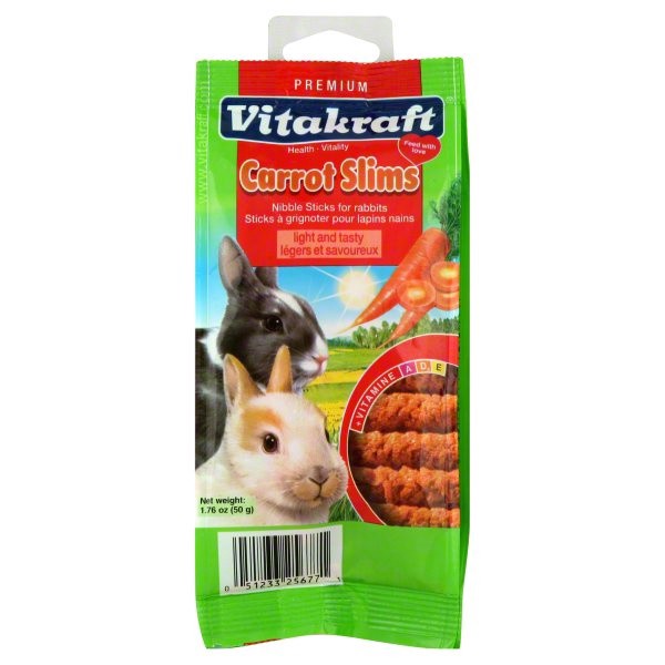 slide 1 of 1, Vitakraft Carrot Slims Carrot Sticks for Small Animals, 8.8 oz