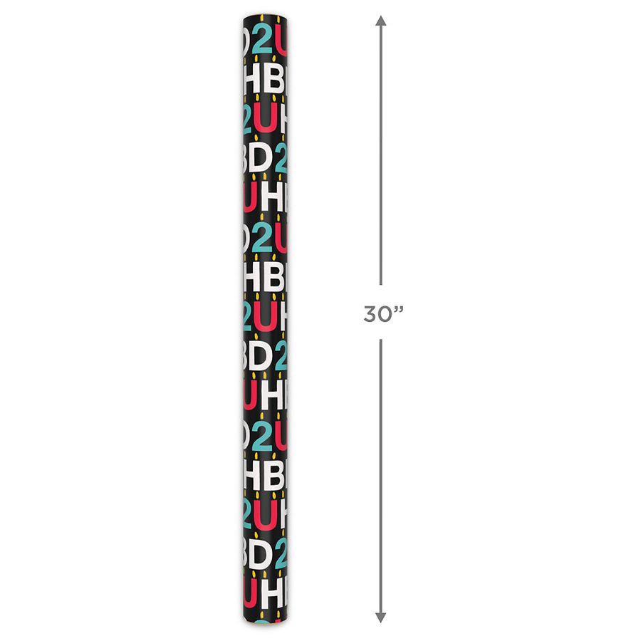 slide 2 of 5, Hallmark Birthday HBD 2 U Wrapping Paper, Cutlines on Reverse, 1 ct