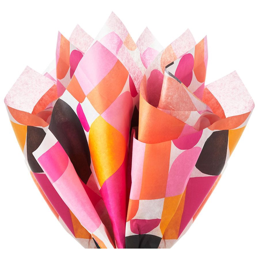 slide 3 of 4, Hallmark Mod Shapes Tissue Paper for Gift Wrap With Gift Tag Stickers, 6 ct
