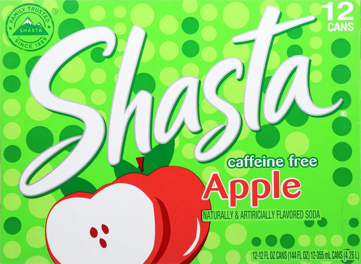 slide 13 of 13, Shasta Caffeine Free Apple Soda 12 - 12 fl oz Cans, 12 ct