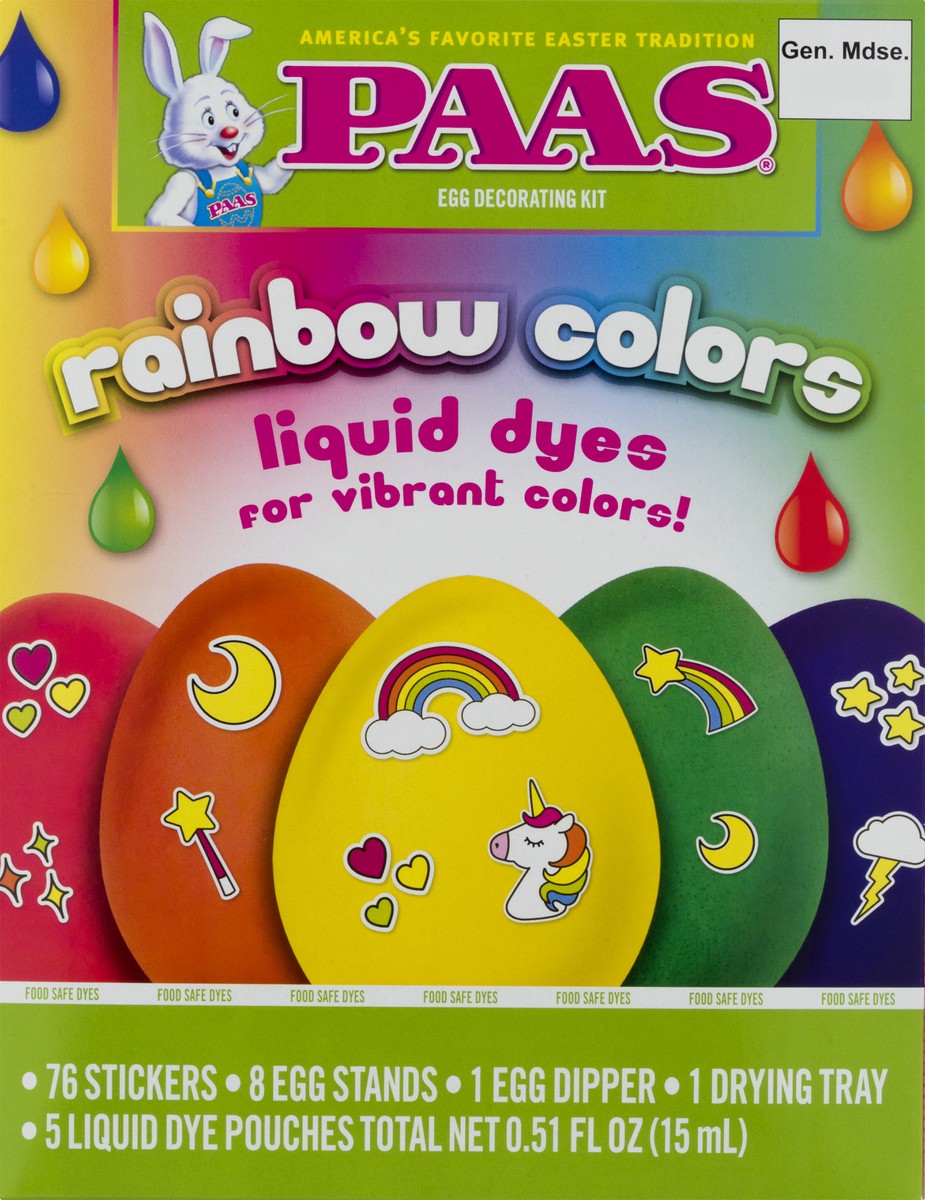 slide 5 of 12, PAAS Liquid Dyes Rainbow Colors Egg Decorating Kit 1 ea, 1 ct