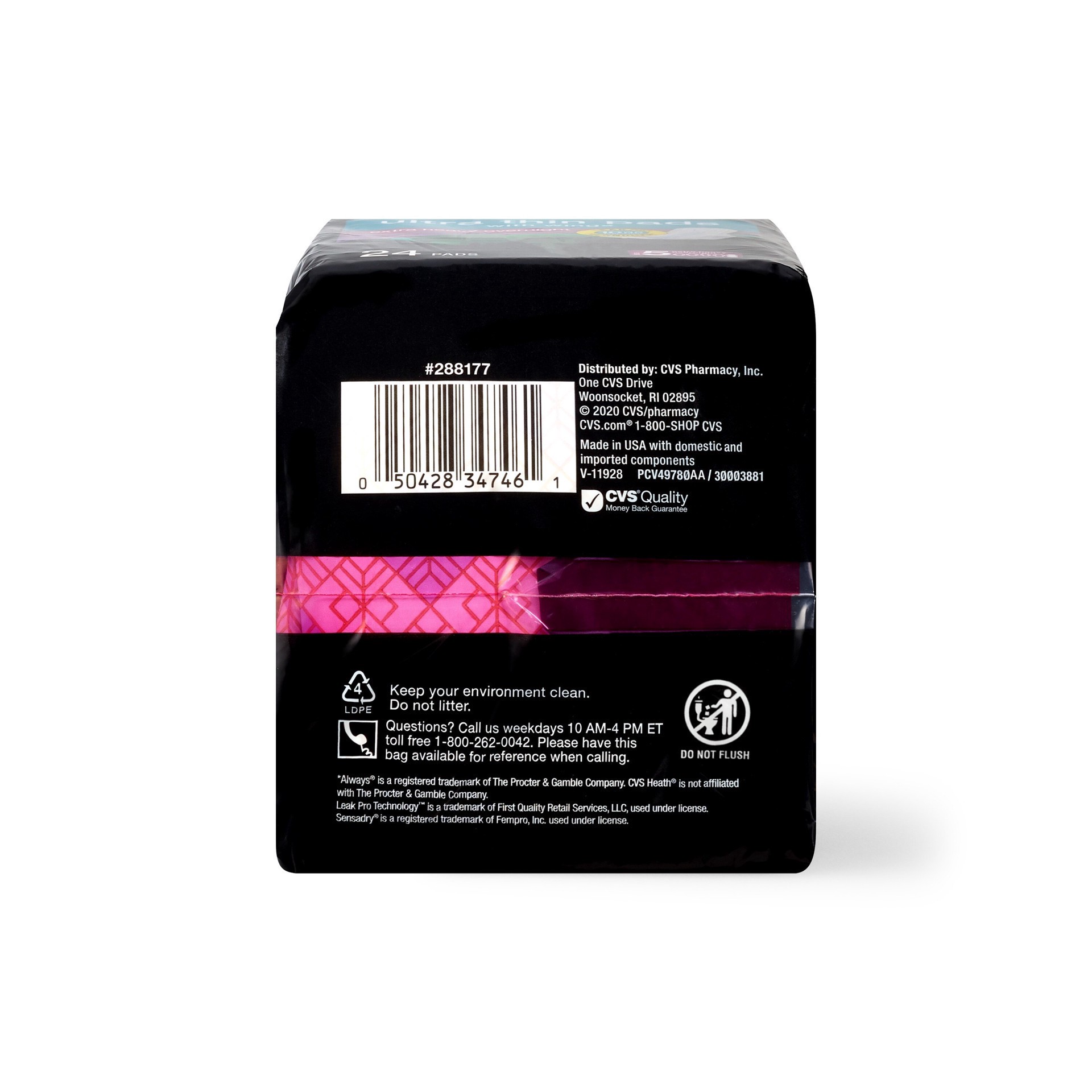 slide 6 of 6, Cvs Ultra Thin Pads With Wings, Extra Heavy Overnight, 24 Ct, 24 ct