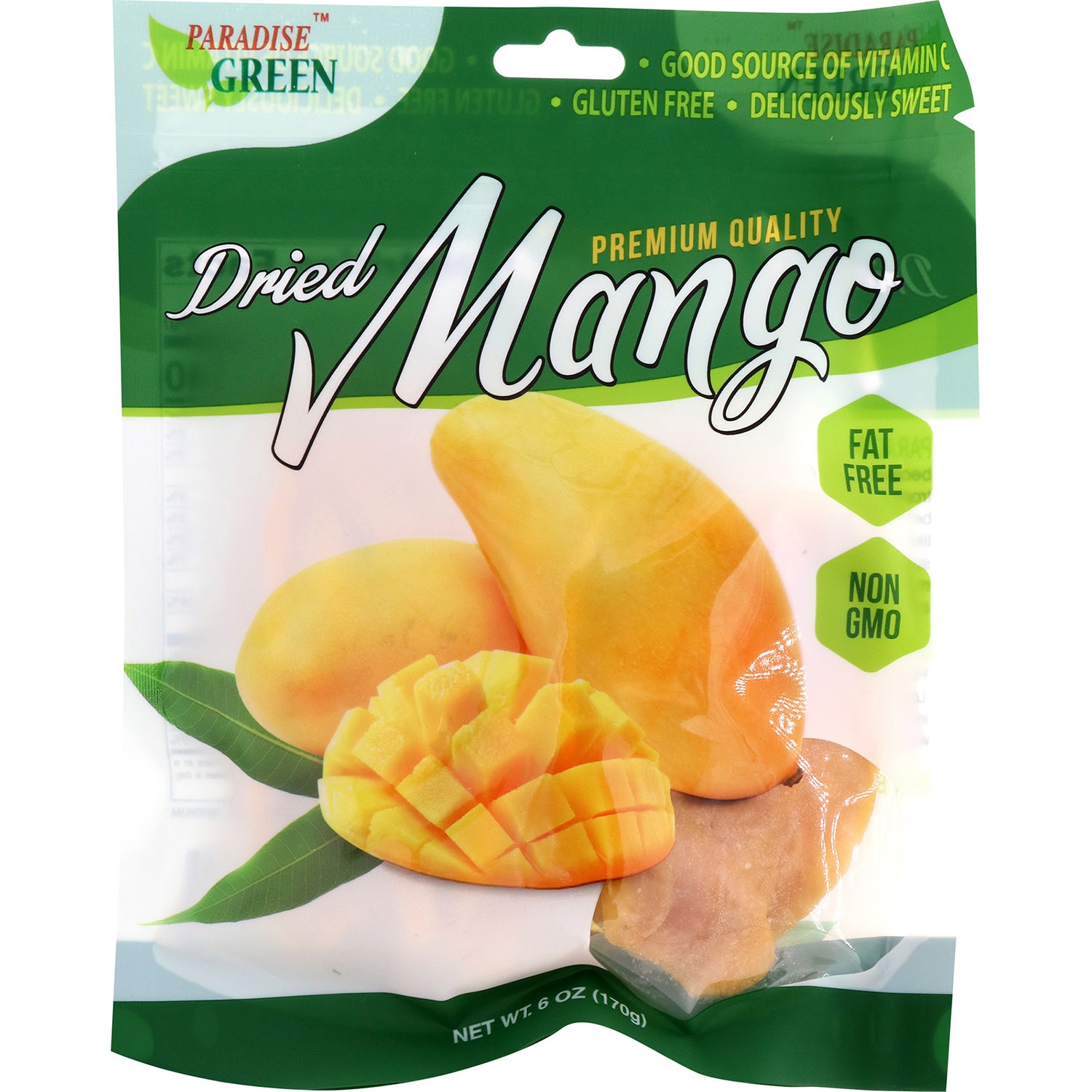 slide 1 of 1, Paradise Green Dried Mango, 6 oz