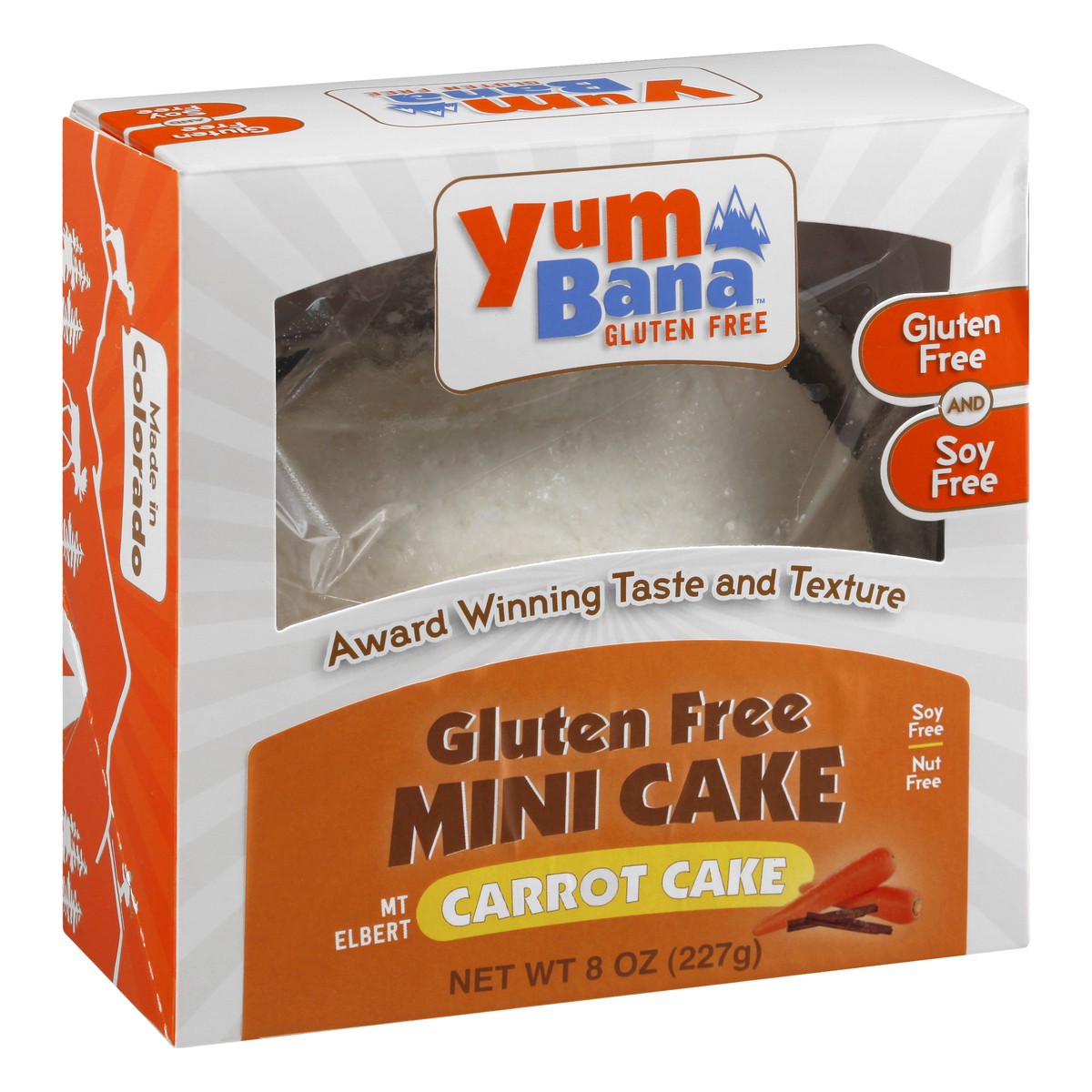 slide 8 of 9, Yum Bana Gluten Free Mt Elbert Carrot Cake Mini Cake 8 oz, 8 oz