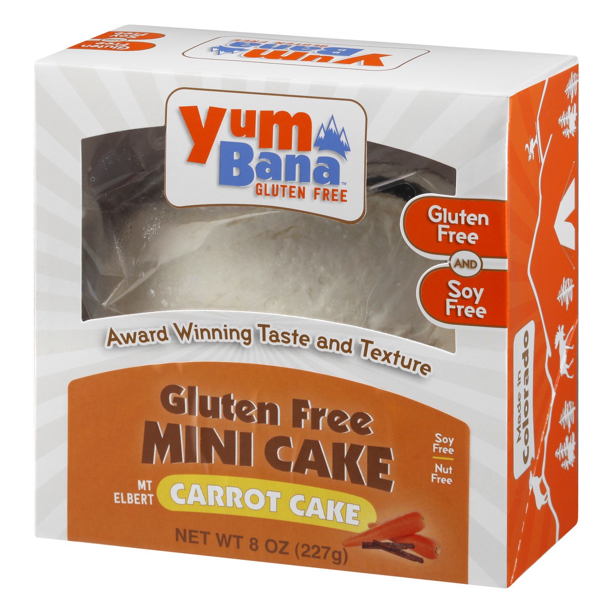 slide 6 of 9, Yum Bana Gluten Free Mt Elbert Carrot Cake Mini Cake 8 oz, 8 oz