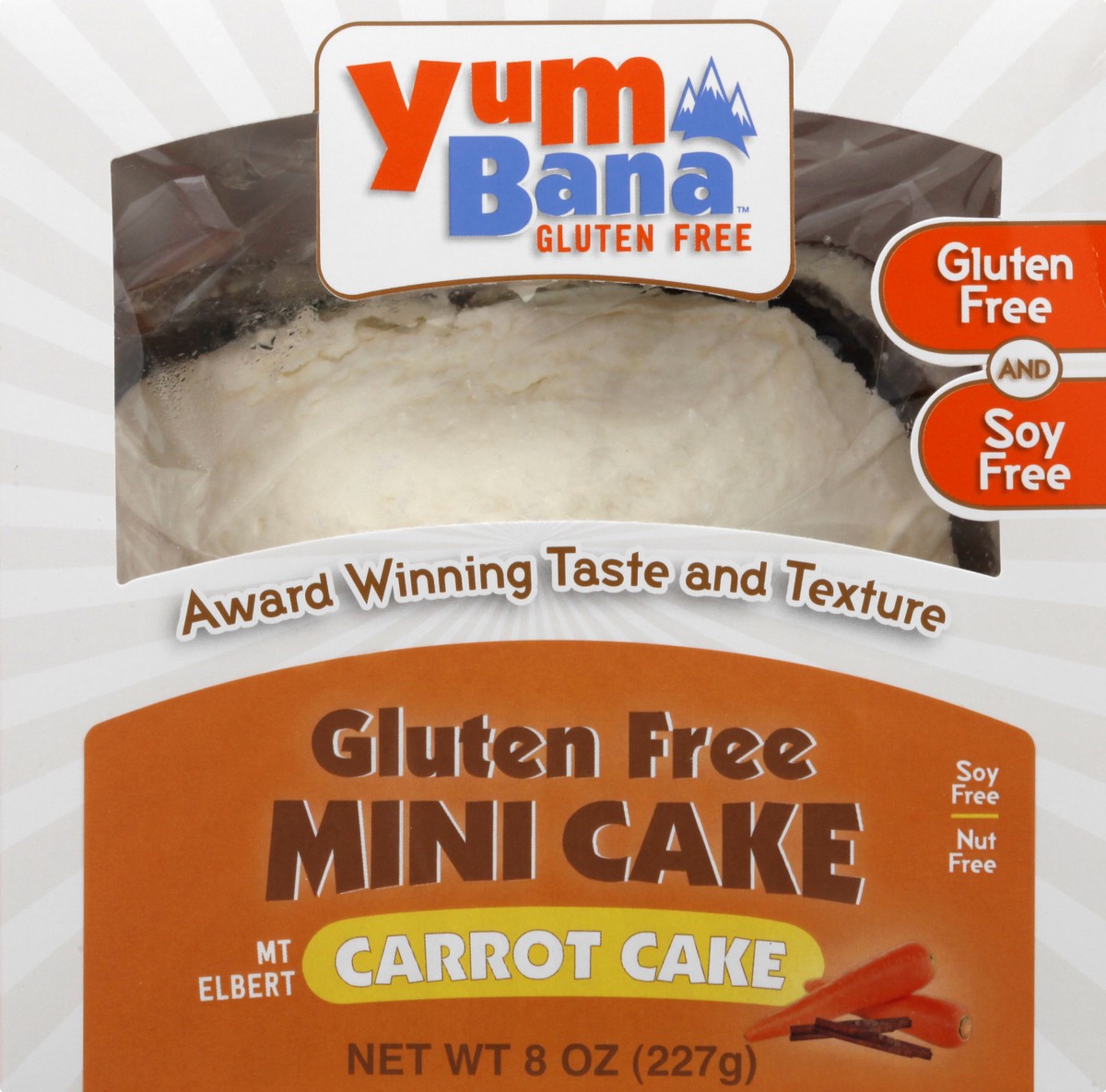 slide 7 of 9, Yum Bana Gluten Free Mt Elbert Carrot Cake Mini Cake 8 oz, 8 oz