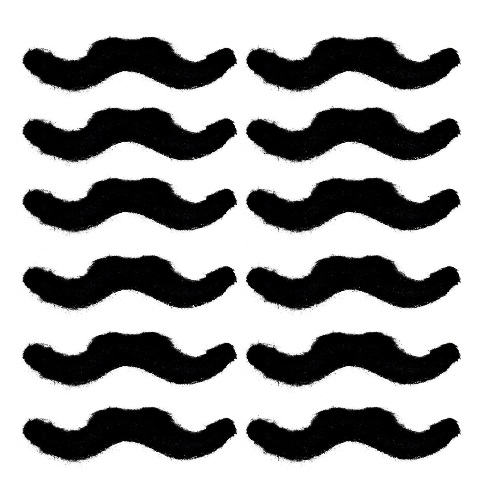 slide 1 of 1, Party City Black Moustaches, 12 ct