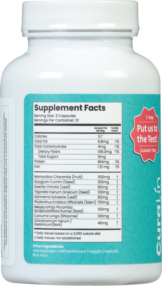 slide 5 of 9, CuraLin Advanced Glucose Support 42 Capsules, 42 ct