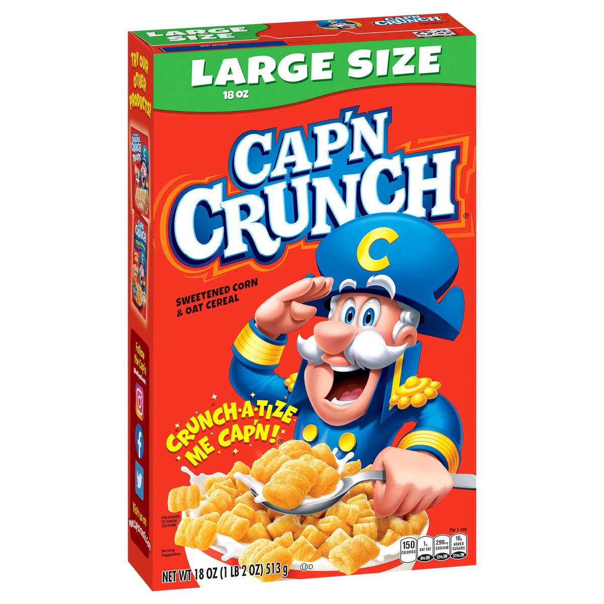 slide 6 of 6, Cap'n Crunch Regular Cereal, 18 oz